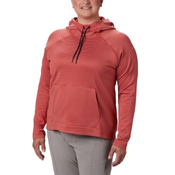 Columbia Ženske Majice S Kapuljačom - Bryce Canyon Plus Size Crvene Prugice | WKEQ-67950